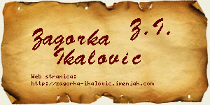 Zagorka Ikalović vizit kartica